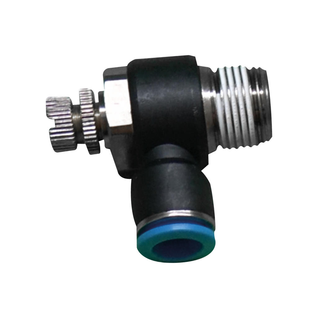 [SC08 1-4] Válvula estrangulación y antirretorno tipo "L" rosca de 1/4 tipo "PT" diámetro de manguera 8MM