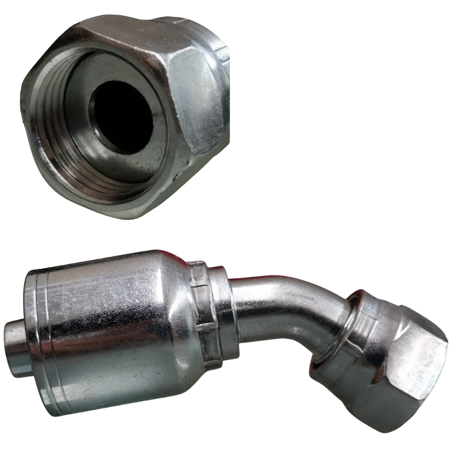 [K2810-0819] HEMBRA CARA PLANA CODO A 45° PARA 1 Y 2 TRENZAS