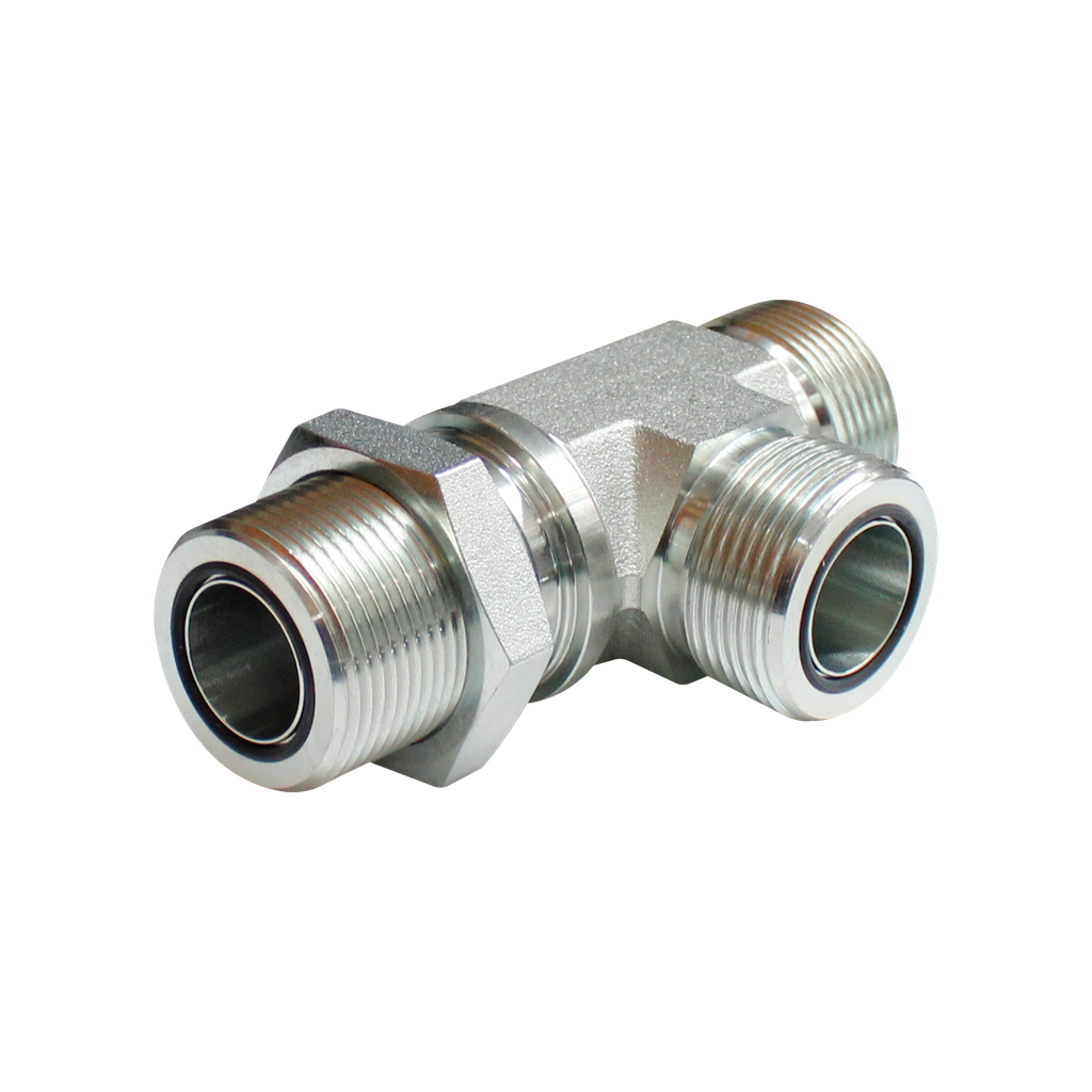 [FS-2704-LN-12-12-12-O] Tee unión Machos Cara Plana Pasamuros lateral con Tuerca