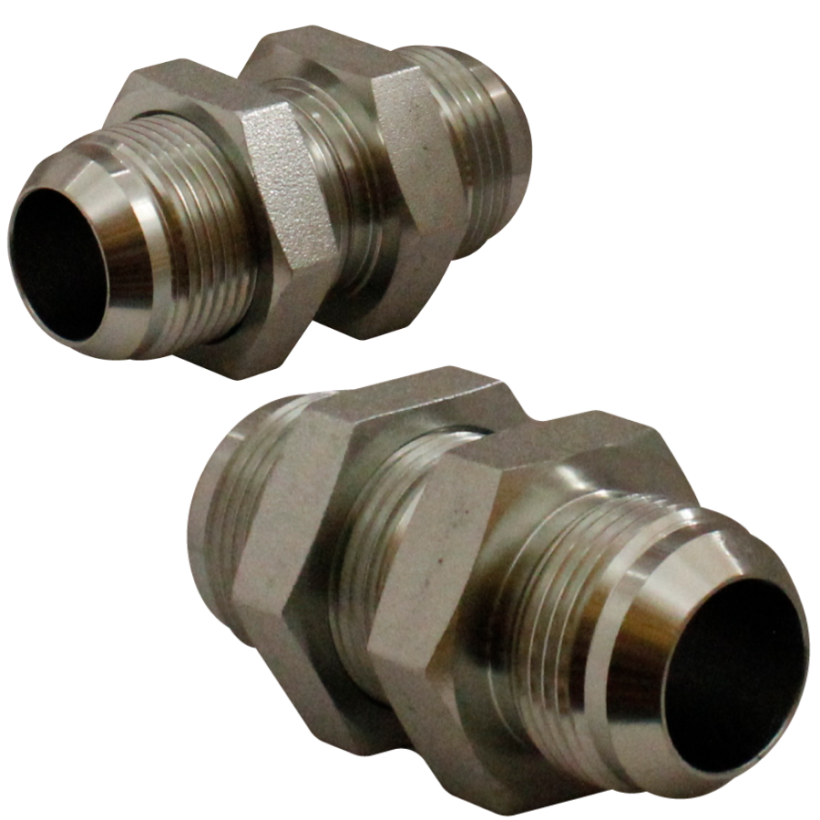 [2700LN-20-20] Pasamuros Macho JIC37° BULKHEAD C/ TUERCA