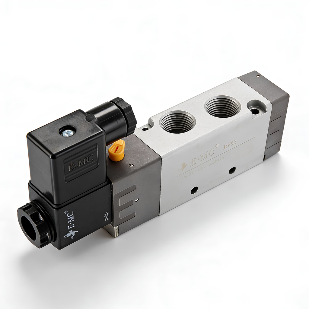 [RV5231-10QE4] Válvula neumática, 5/2 una bobina, 3 serie, 24 VDC retorno neumático, puertos 3/8" BSP