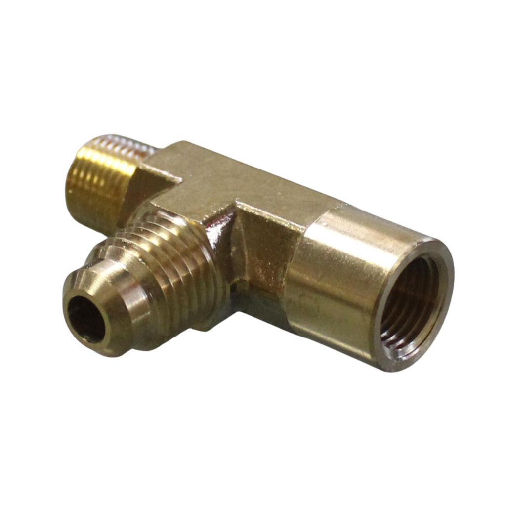 [R-427-04-04-04] TEE MACHO Y HEMBRA NPT LATERALES Y MACHO SAE AL CENTRO 1/4*1/4*1/4