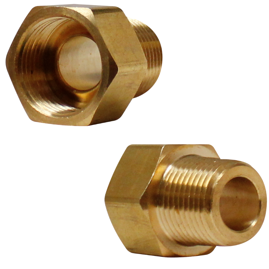 [R-48W-04-04] CONECTOR ABOCINADO INVERTIDO-MACHO 1/4-1/4