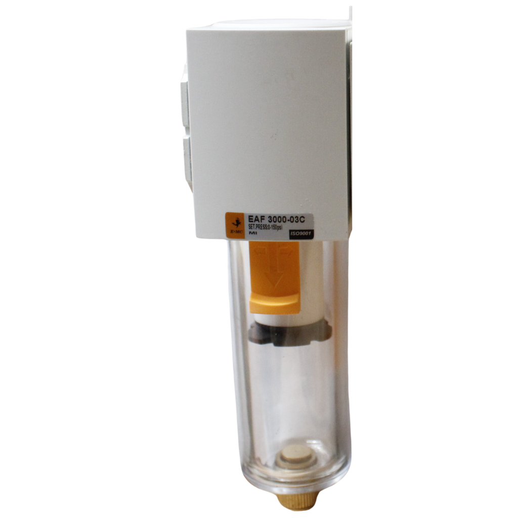Filtro 5 micras, tamaño 3, purga manual puertos 1/4" BSP.
