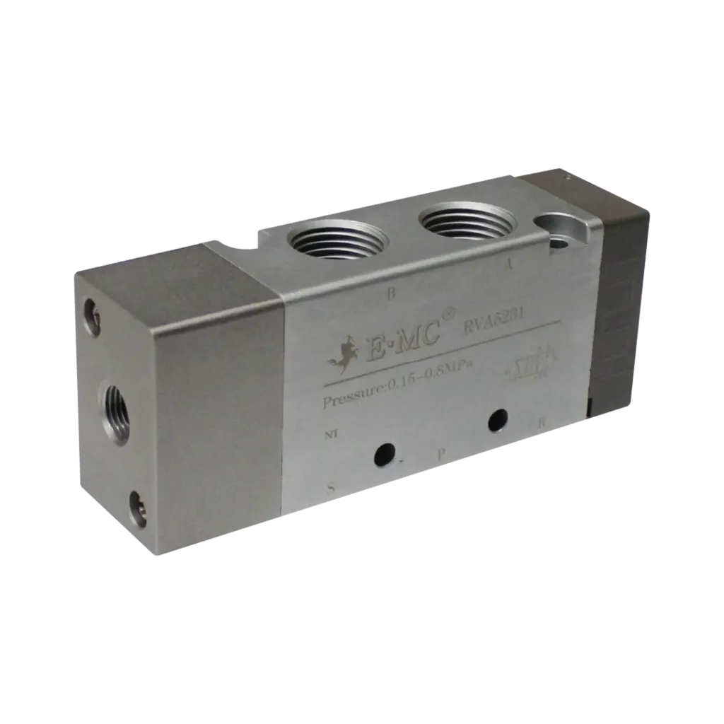 Válvula neumática, 5/2 monoestable, 3 serie, retorno por resorte puertos 3/8" NPT