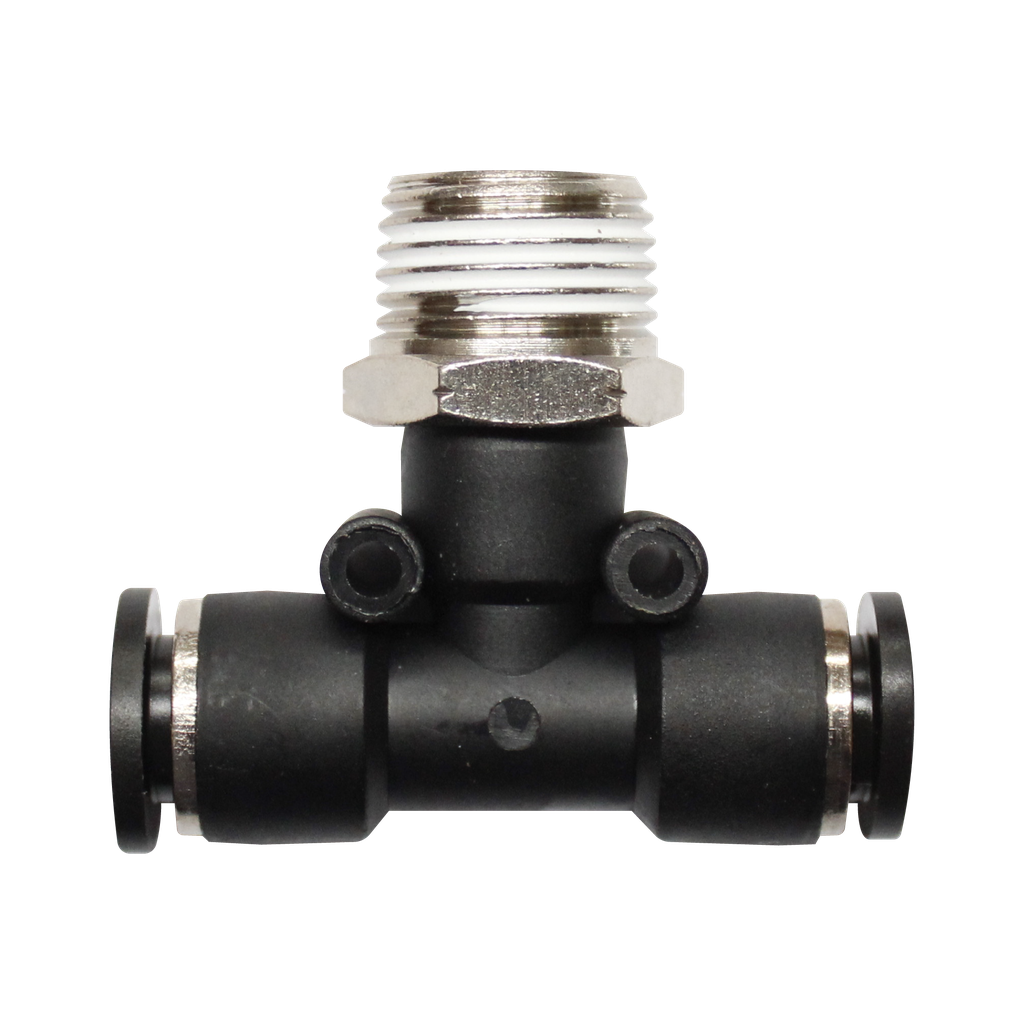 [PB 3-8 1-4] Conector Rapido Tee Macho Al Centro De 3/8 A 1/4