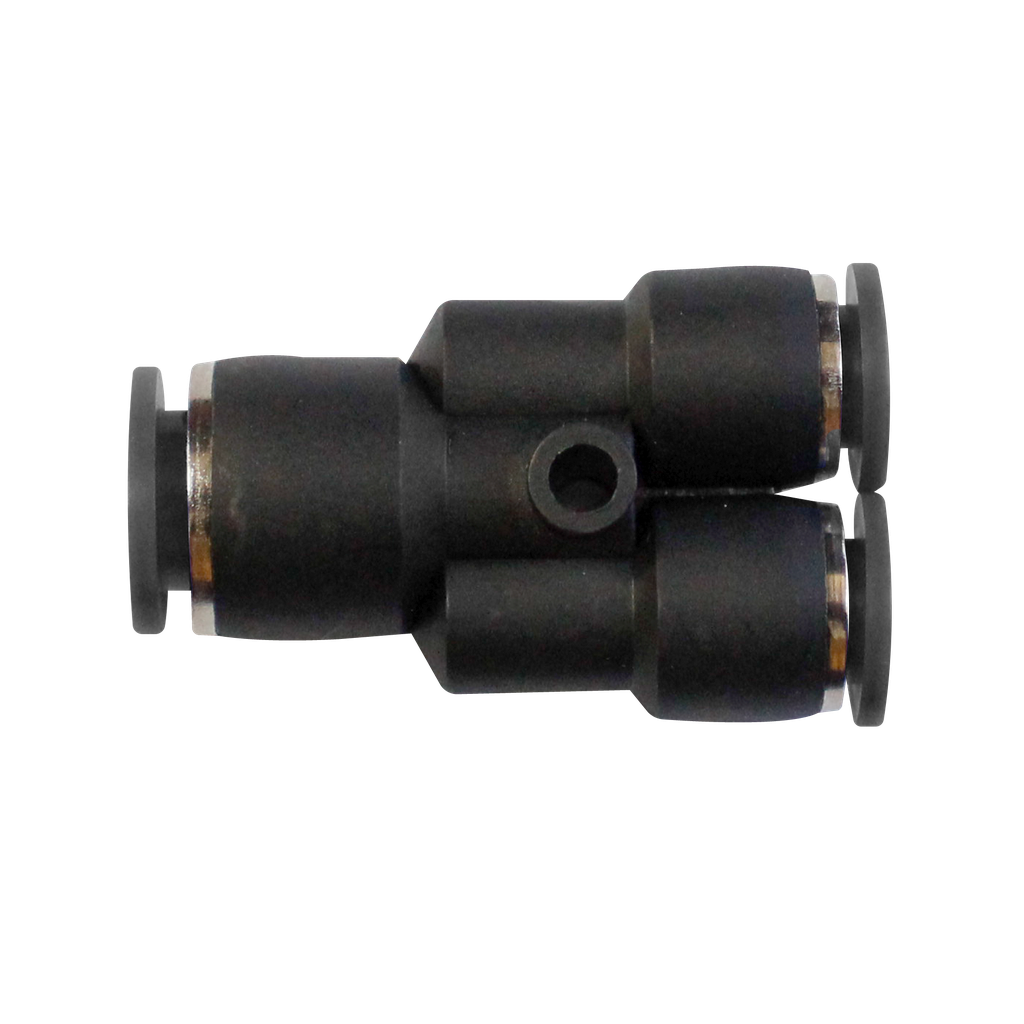 Conector enchufable "Y" manguera central 1/2" derivaciones 3/8" NPT