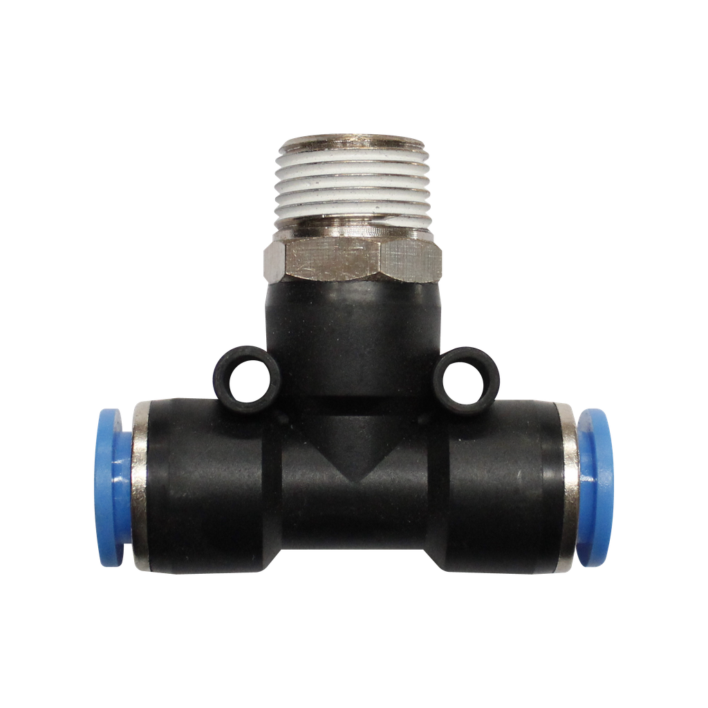 Conector rápido "T" cuerda 1/4" BSP manguera 4 MM
