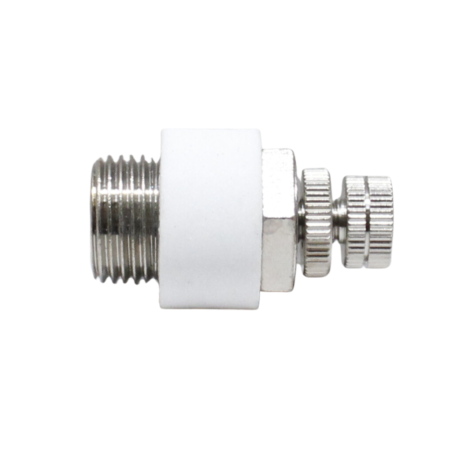 [SPK-10T] Silenciador con regulador de caudal de Latón niquelado 3/8" NPT