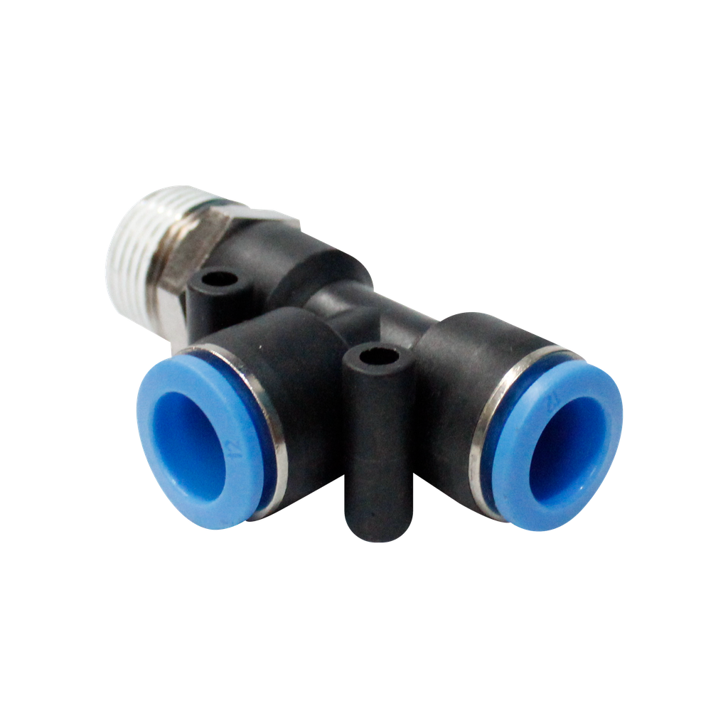 [PST10 1-8] Conector rápido "T" cuerda lateral 1/8" BSP manguera 10 MM