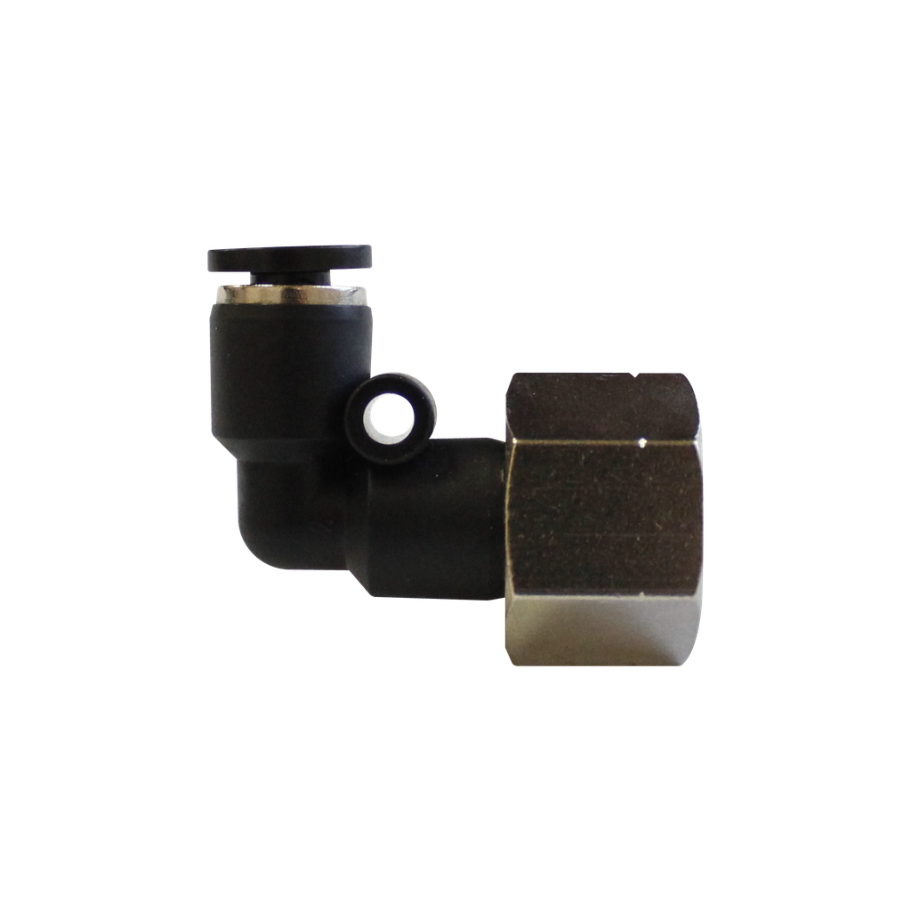 Conector Rapido en codo a 90° Largo Hembra manguera 3/8" X 1/8" NPT