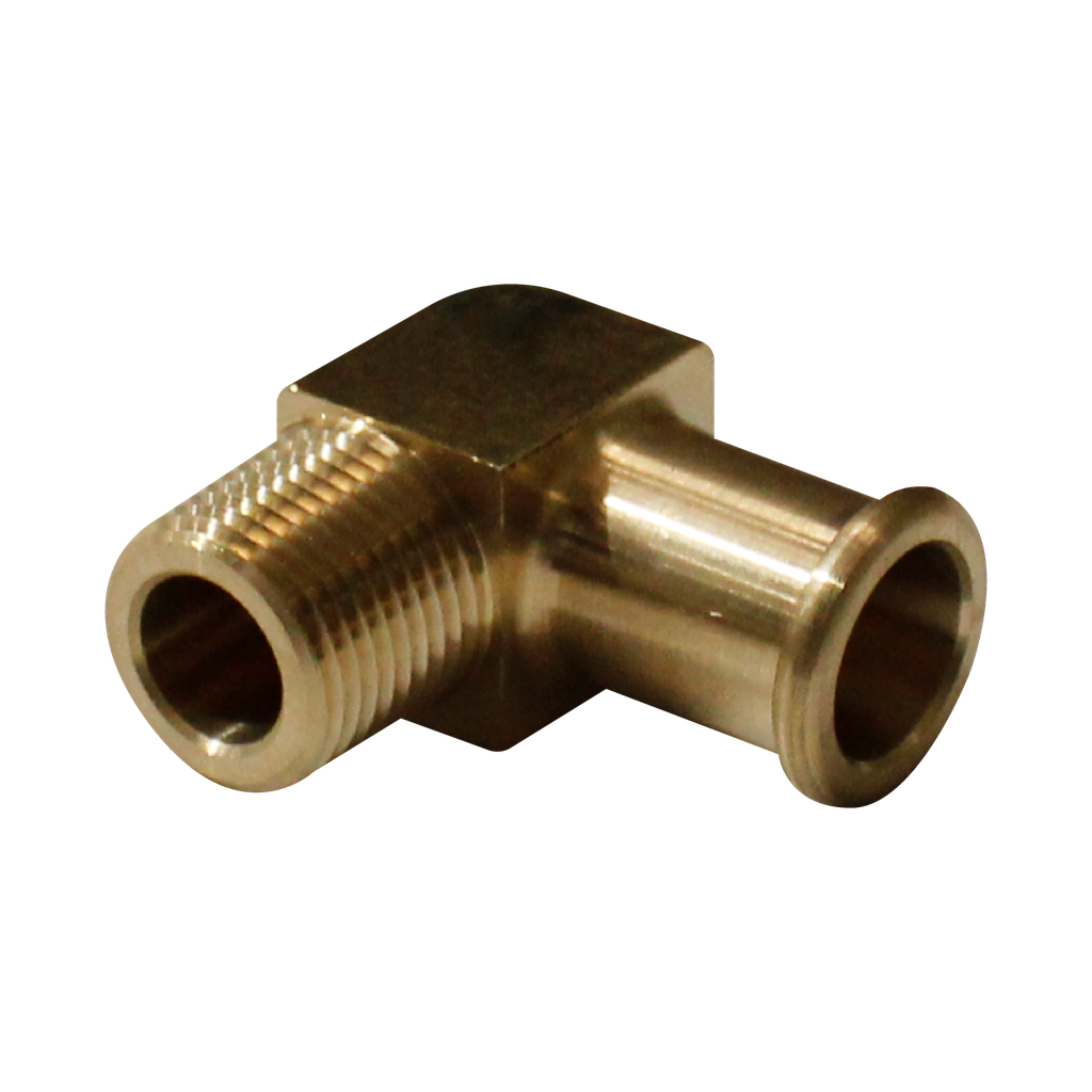 [BB-49-12-12] Espiga lisa con borde burbuja codo a 90° Macho NPT 3/4*3/4