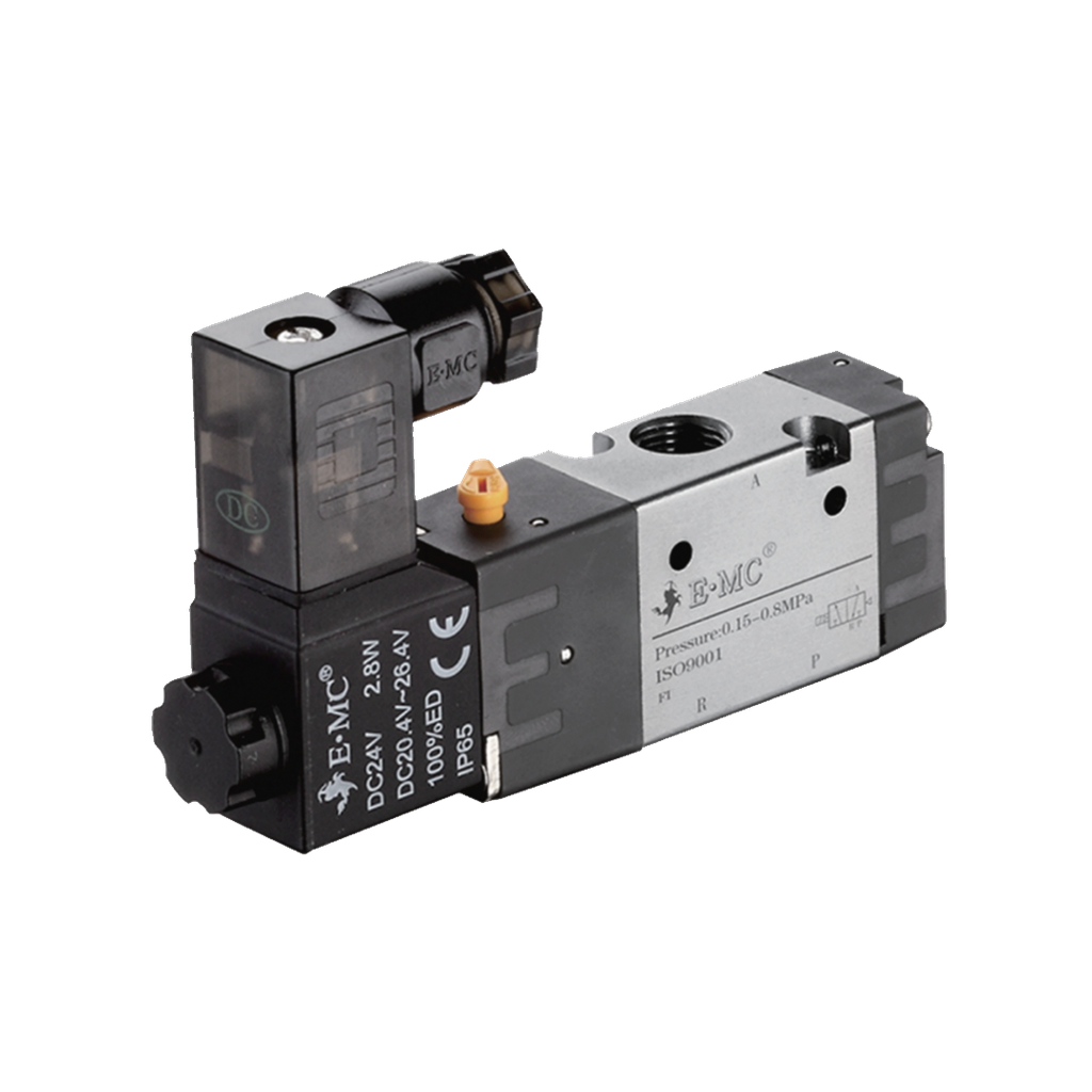 Electroválvula 3/2 una bobina, tamaño 4, 24 VDC puertos 1/2'' BSP