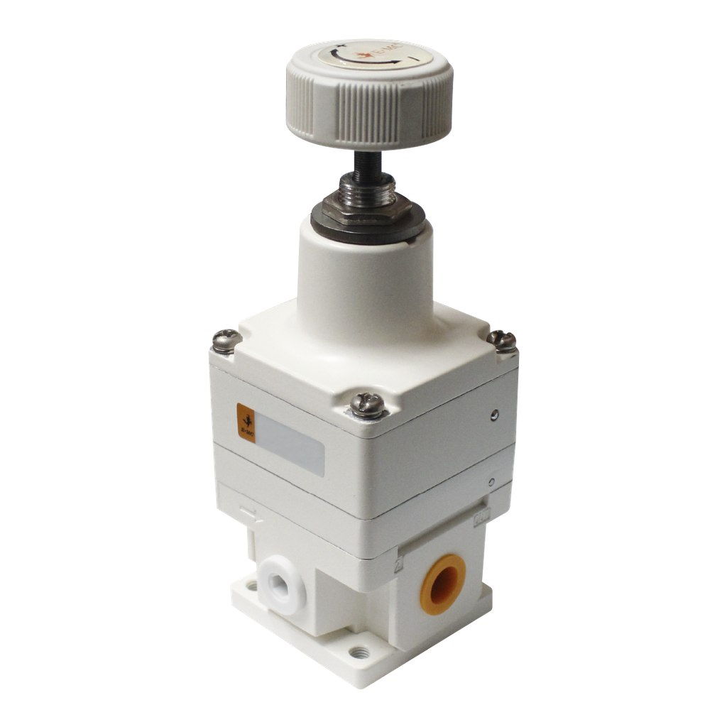 Válvula de arranque progresivo para alimentación de aire lento, tamaño 2, 24VDC, montaje tipo DIN, sin manómetro puertos 1/4'' BSP