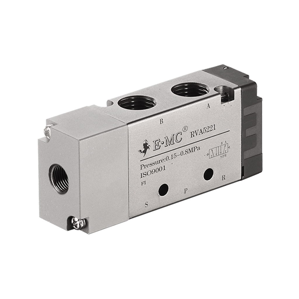 [RVA3221-08Q] Válvula neumática, 3/2 monoestable, 3 serie, retorno neumático, puertos 1/4" BSP