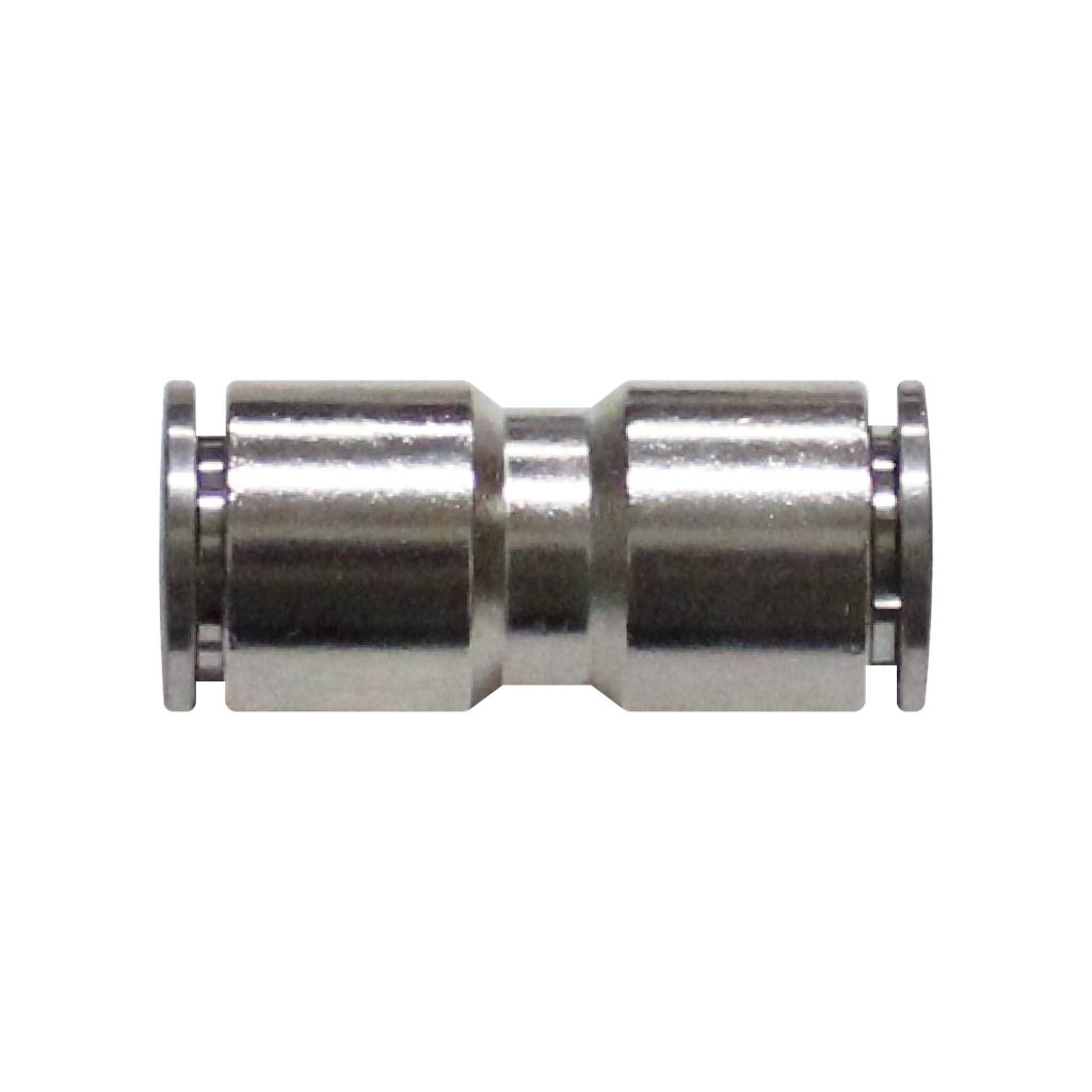 [EMU08-A] Racor rápido recto metálico, latón niquelado, unión manguera-manguera 8mm