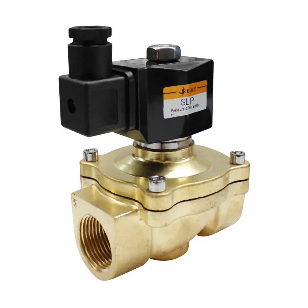 Válvula Solenoide 2/2 N.C., 24 VDC, para fluidos: aire,gas, agua caliente y aceites no corrosivos 20 cts, presión y temperatura "revisar en hoja de datos técnicos" 2" NPT