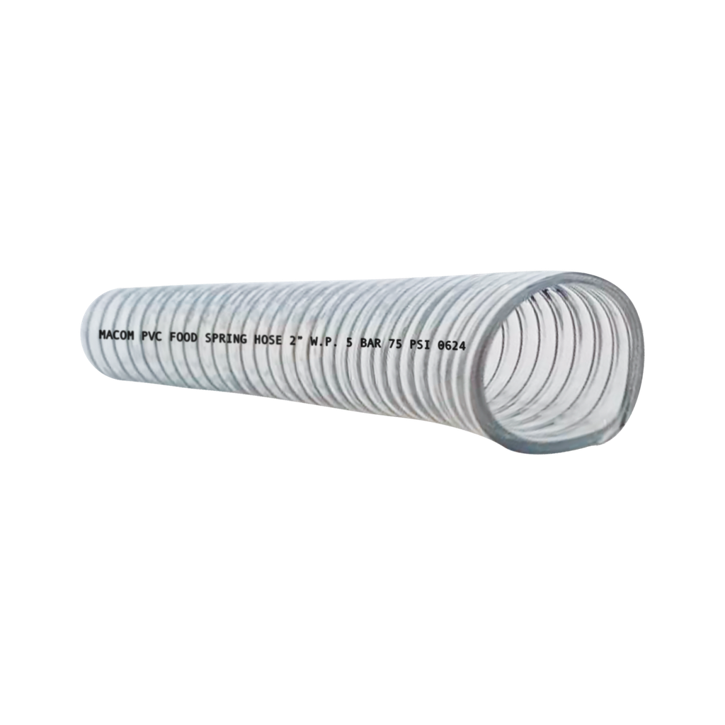 MANGUERA DE PVC GRADO ALIMENTICIO TRANSPARENTE CON RESORTE 1"x 30mts