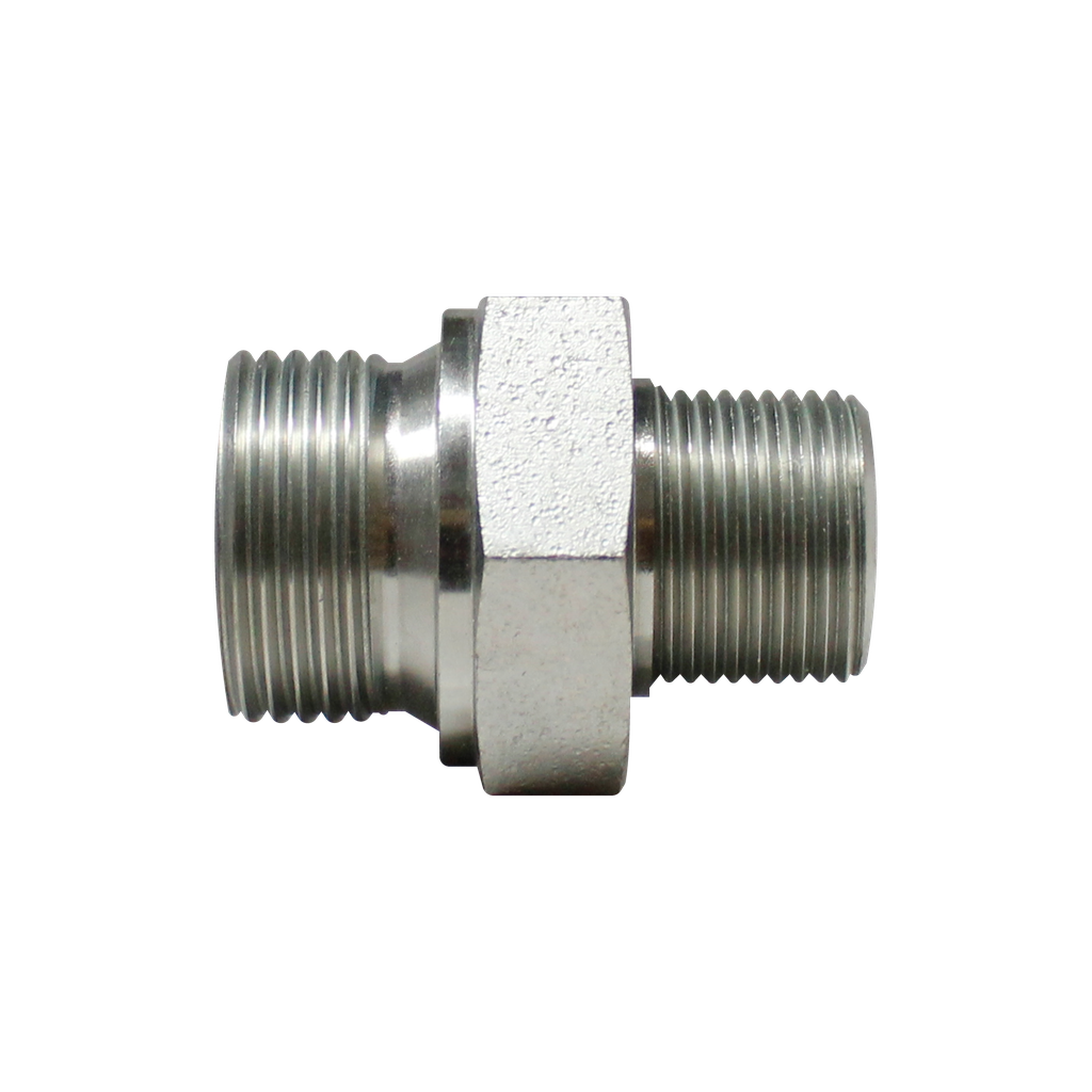 ADAPTADOR MACHO NPT X MACHO BSPP RECTO  06-12